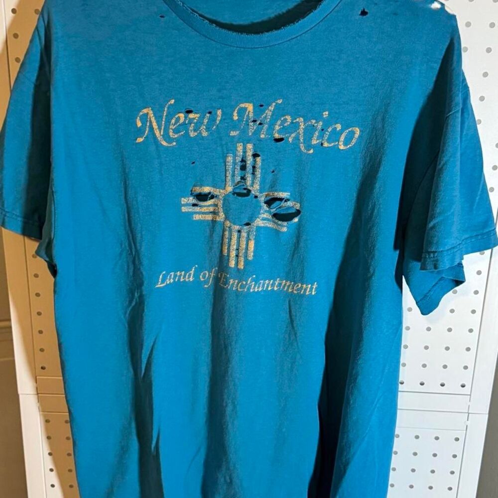 Vintage Single Stitch New Mexico Zia Distressed T Shirt Large